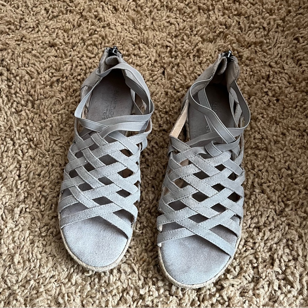 Adam Tucker Grey Flat Sandals